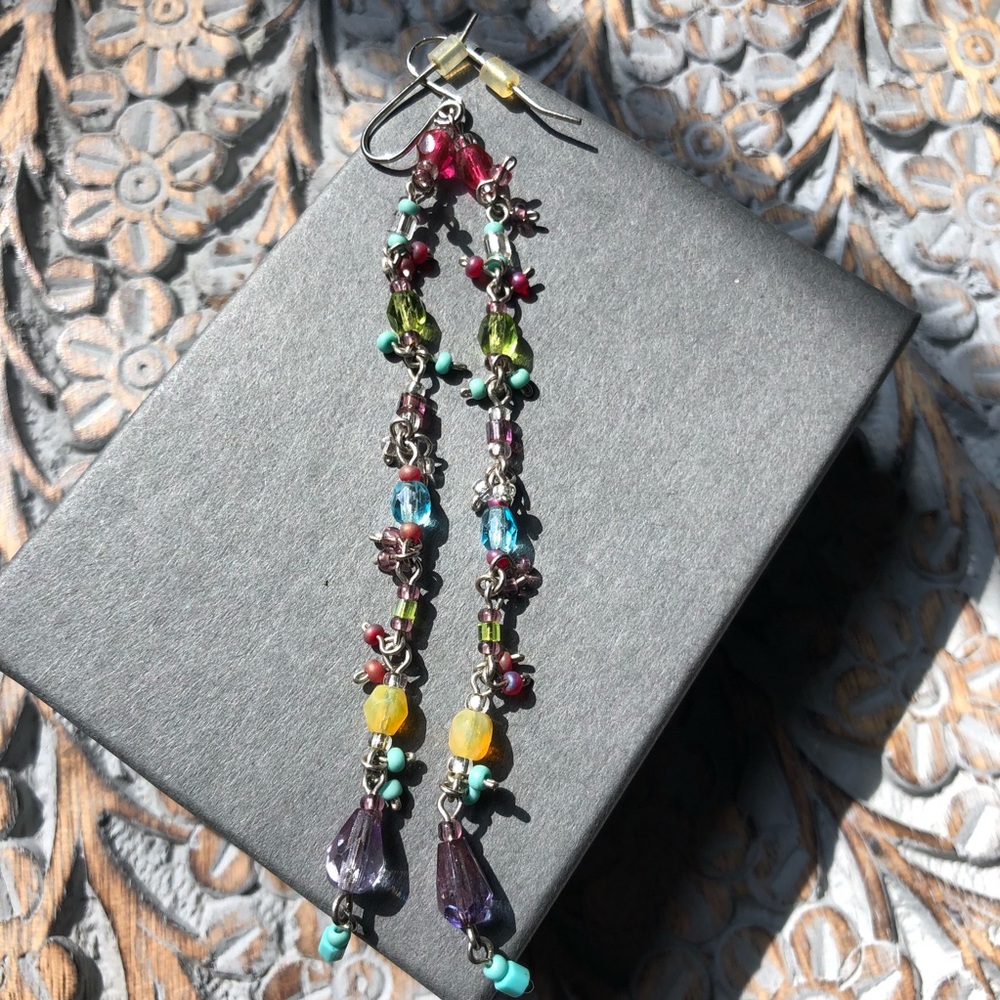 Multi-Color Strand Earrings - Picture 2 of 2